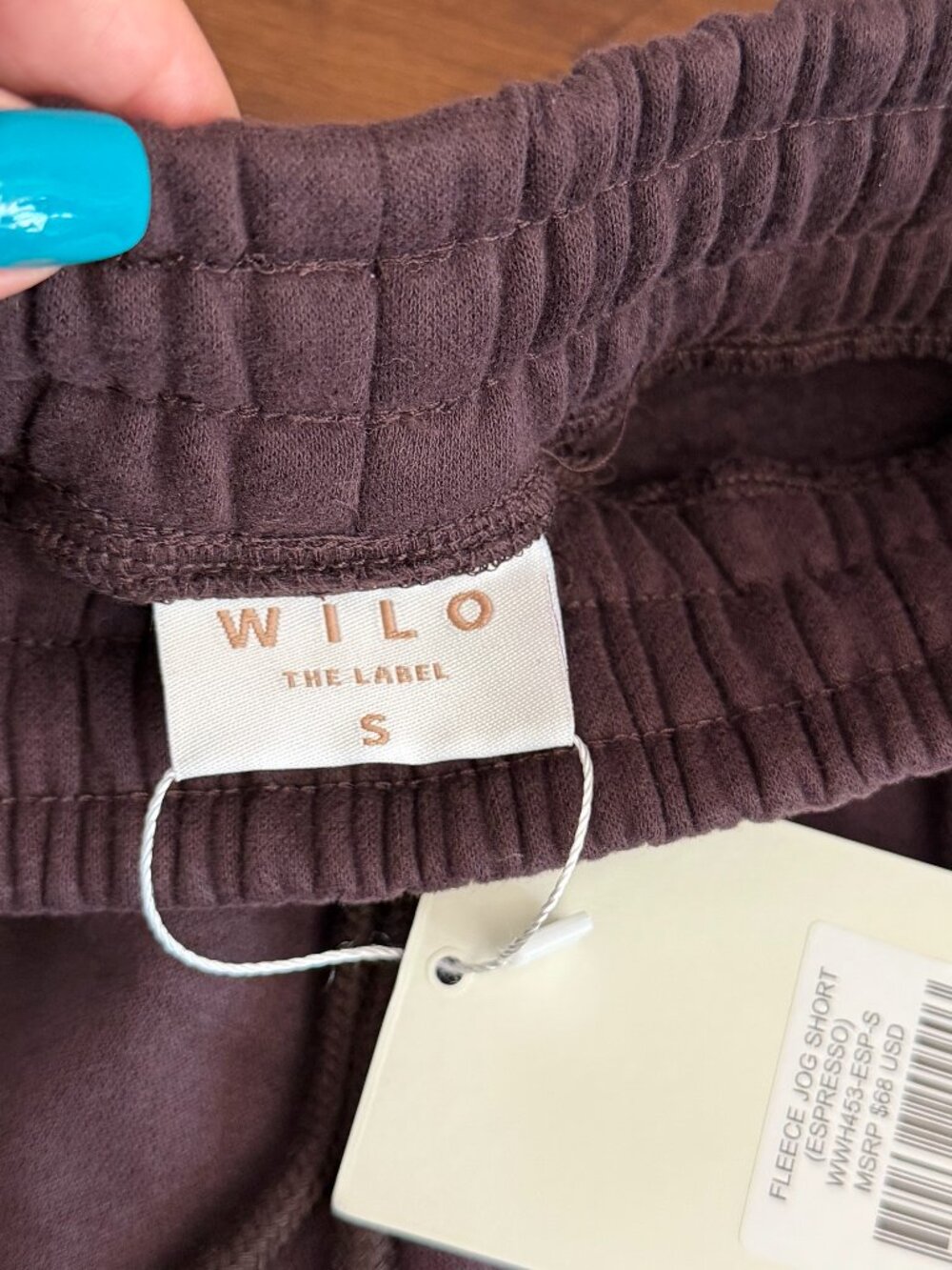 WILO The Label Espresso Fleece Jog Shorts Womens SZ Small Loungewear - Picture 6 of 8